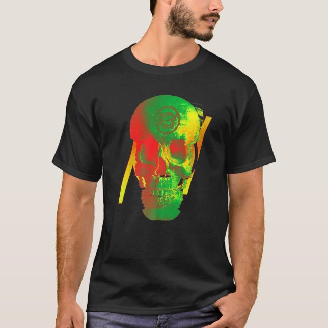 Camiseta Glitch de cráneo demónico (Anverso)