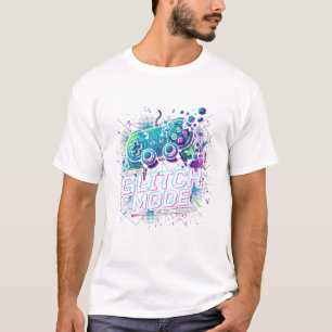 Camiseta Glitch Mode Gamer Arcade & Sistema Retr