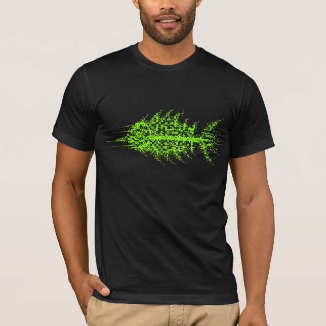 Camiseta Glitch Pixel Code Fish  (Anverso)