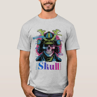 Camiseta Glitch Skull Samurai: El guerrero de la era digita
