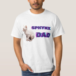 Camiseta Glitch Sphynx Papá Cyberpunk Amante del Gato sin P