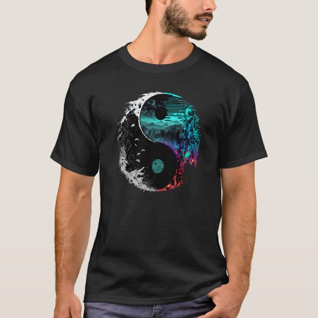 Camiseta Glitch Yin Yang Premium (Anverso)