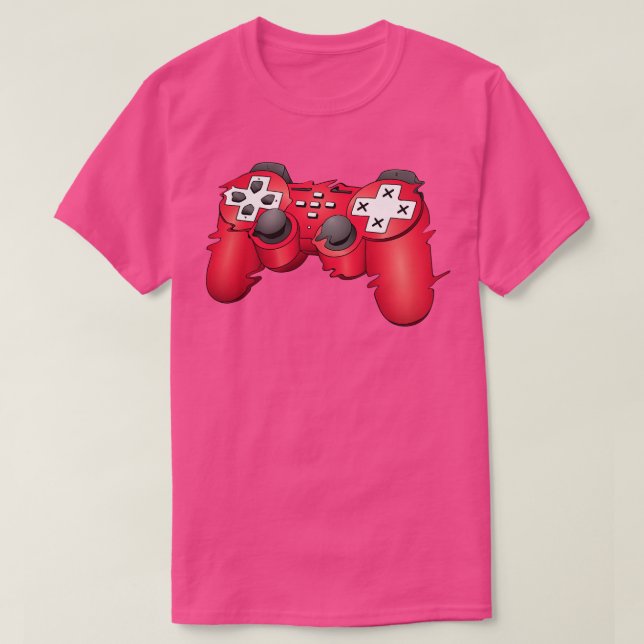 Camiseta Glitched Joystick Para Los Jugadores (Diseño del anverso)