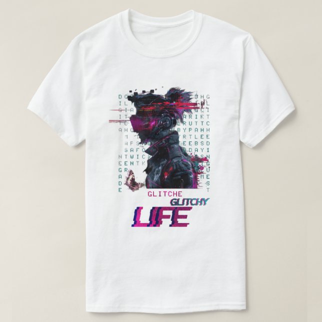 Camiseta Glitchy Vibes T-Shirt - Diseño audaz y distorsiona (Diseño del anverso)