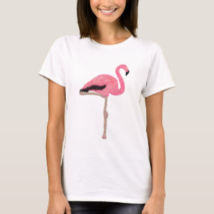 Camiseta Glitter flamenco rosa Navidad de playa