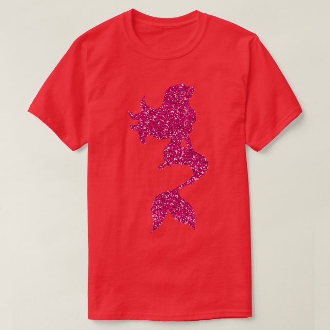 Camiseta Glitter Mermaid in Cerise (Diseño del anverso)