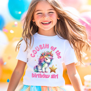Camiseta Glitter unicornio chicas mágicas cumpleaños prima