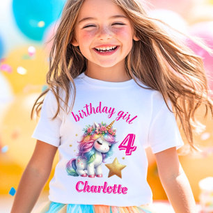 Camiseta Glitter unicornio mágico estrella Cumpleaños de ni