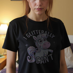 Camiseta Glitterally no puedo unicornio