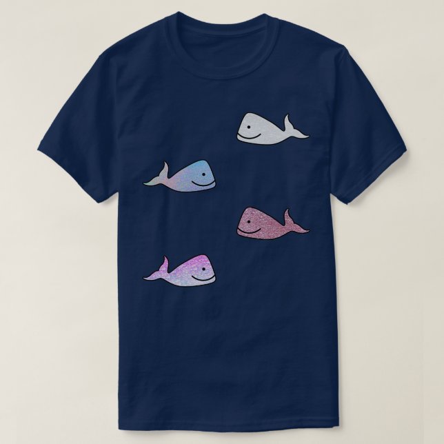 Camiseta Glittering Holographic Cute Whale Pegatina Pack (Diseño del anverso)