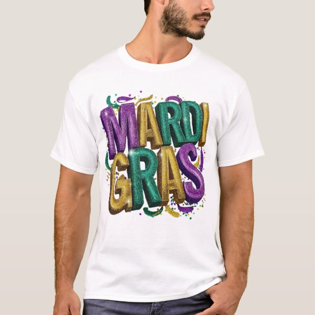 Camiseta Glittery Mardi Gras Gras Women's T-Shirt, Purple G (Anverso)