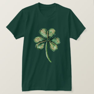 Camiseta Glitz Trebol Verde Dorado