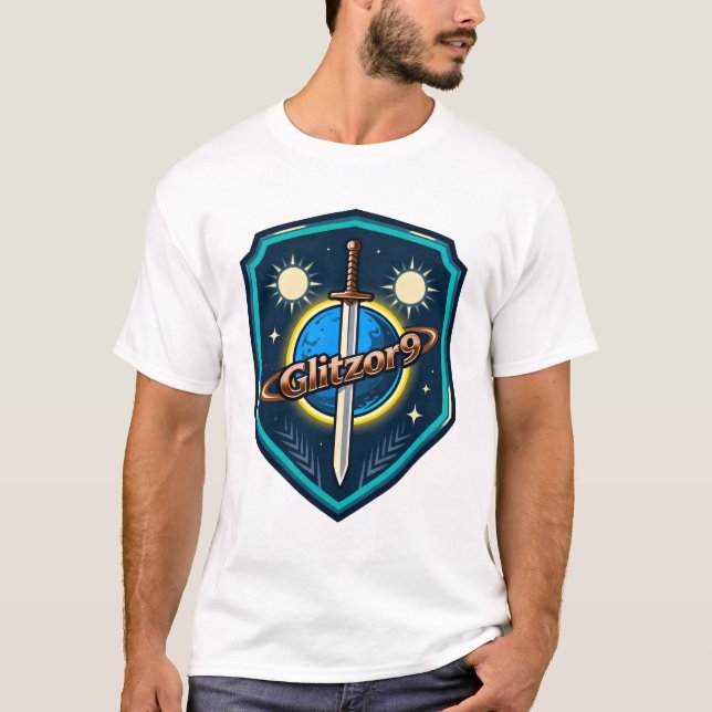 Camiseta Glitzor9 “Twin Suns Shield” Emblem Tee (Anverso)