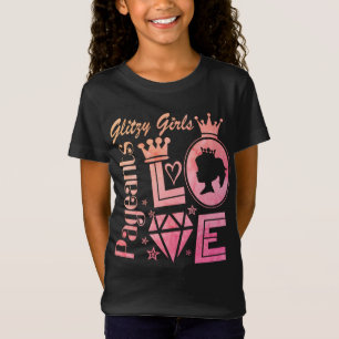 Camiseta Glitzy Chicas, negro, pagina, amor