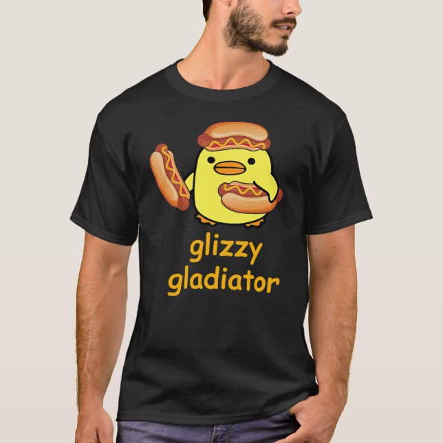 Camiseta Glizzy Gladiator Duck Hotdog Meme (Anverso)