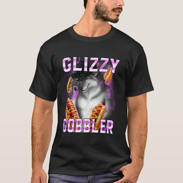 Camiseta Glizzy Gobbler Divertido Alpha Wolf Meme Perro Cal (Anverso)