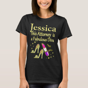 CAMISETA GLOBAL FISCAL DE ORO O DISEÑO DIVA DE ABOGADO