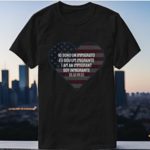 Camiseta Global Tapestry: I am an immigrant with heart flag
