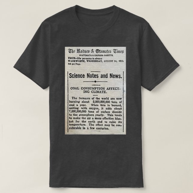 Camiseta Global Warmi, un periódico de la época del cambio  (Diseño del anverso)