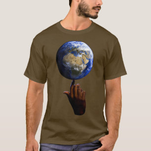 Camiseta Globe de la Tierra girando en dedo