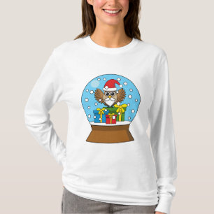 Camiseta Globe de nieve con búho de Santa Claus