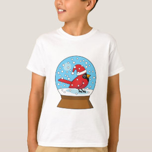 Camiseta Globe de nieve con cardenal rojo curado