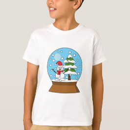 Camiseta Globe de nieve con muñeco de nieve y árbol de pino