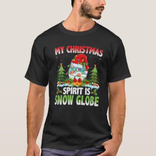 Camiseta Globe de nieve usando nieve de Navidades de Santa