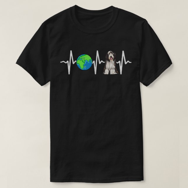 Camiseta Globe Planet Earth Beart Collie Heartbeat Dog Lo (Diseño del anverso)