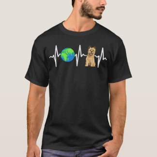 Camiseta Globe Planet Earth Cairn Terrier Heartbeat Dog Lov
