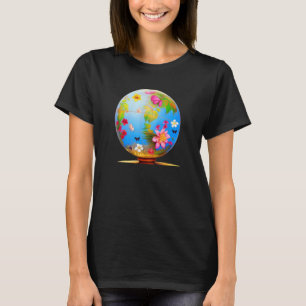 Camiseta Globe Tropical Flores Planta Mariposas Na