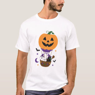 Camiseta Globo Aerostático de Calabaza de Halloween