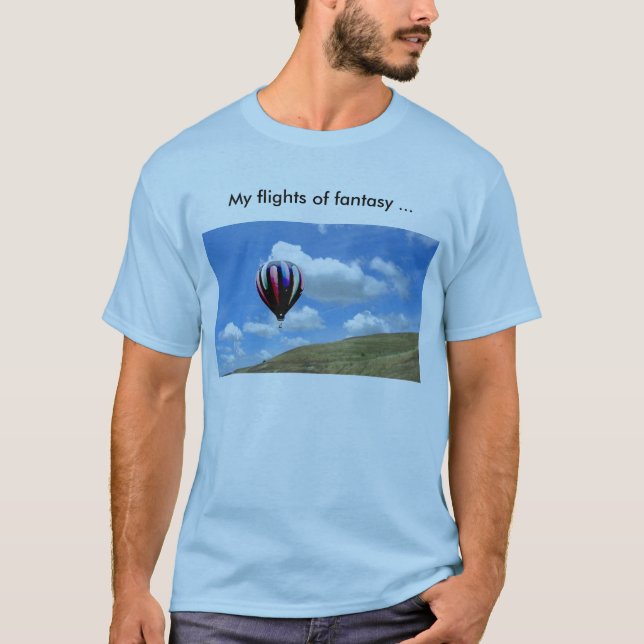 Camiseta - Globo aerostático sobre colinas (Anverso)
