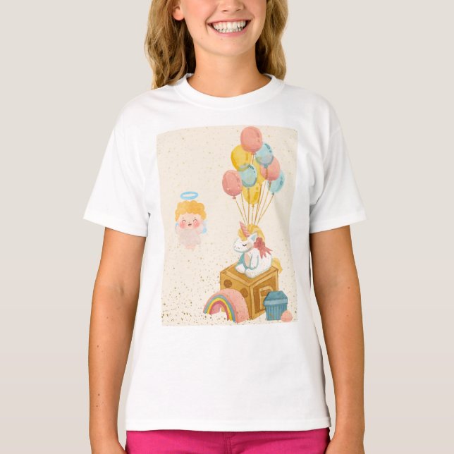 Camiseta Globo Ángel de unicornio (Anverso)