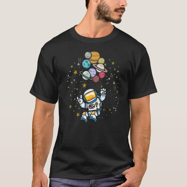 Camiseta Globo astronauta astronauta científico del espacio (Anverso)