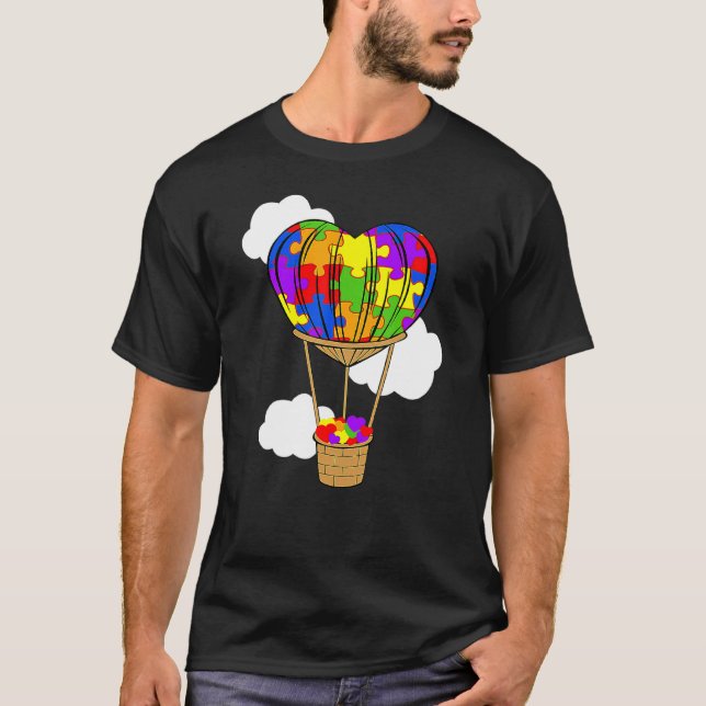 Camiseta Globo de aire caliente Autismo Conciencia Romper r (Anverso)