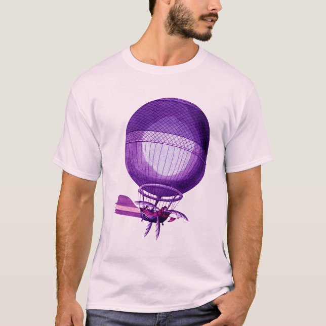 Camiseta Globo de aire caliente Blanchards Hydrogen (púrpur (Anverso)