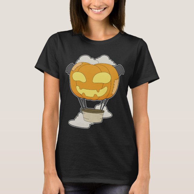 Camiseta Globo de aire caliente Calabaza de Halloween (Anverso)