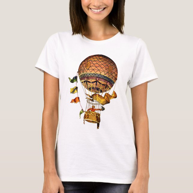 Camiseta Globo de aire caliente con banderas (Anverso)