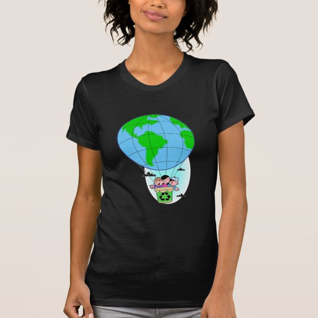 Camiseta Globo de aire caliente de Earth Day (Anverso)