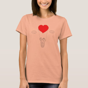 Camiseta Globo de aire caliente del corazón
