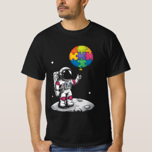 Camiseta Globo de astronauta autista Espacio Conciencia del