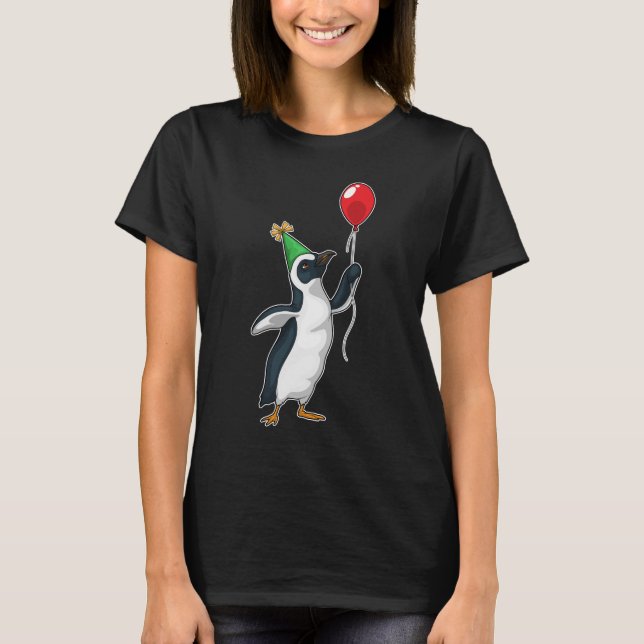 Camiseta Globo de cumpleaños de Pingüino (Anverso)