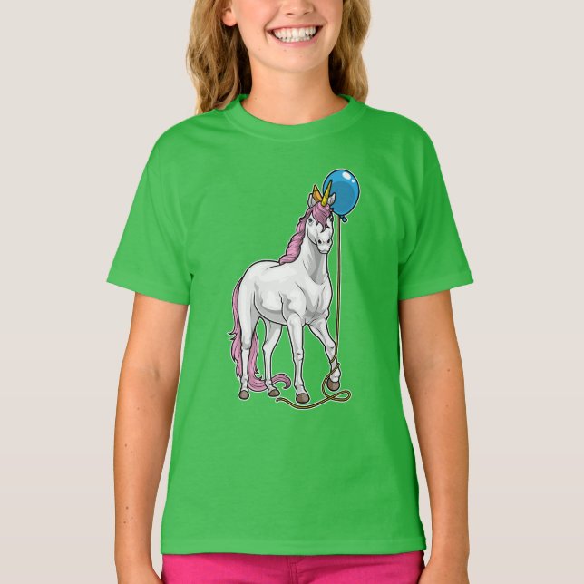 Camiseta Globo de cumpleaños de Unicorn (Anverso)
