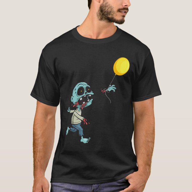 Camiseta Globo de cumpleaños zombie - niños zombi graciosos (Anverso)