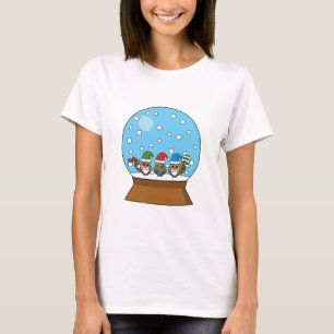 Camiseta Globo de Nieve con Tres Búhos Gnomo