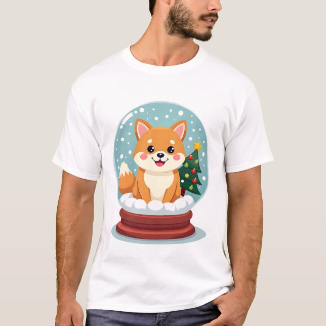 Camiseta Globo de nieve de Shiba (Anverso)