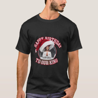 Camiseta Globo de Nieve Feliz Cumpleaños Rey Jesucristo Cri