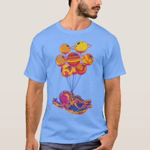 Camiseta Globo de planetas de vaporwave Art en el espacio u