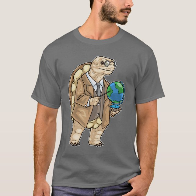 Camiseta Globo de profesor de historia de tortuga (Anverso)